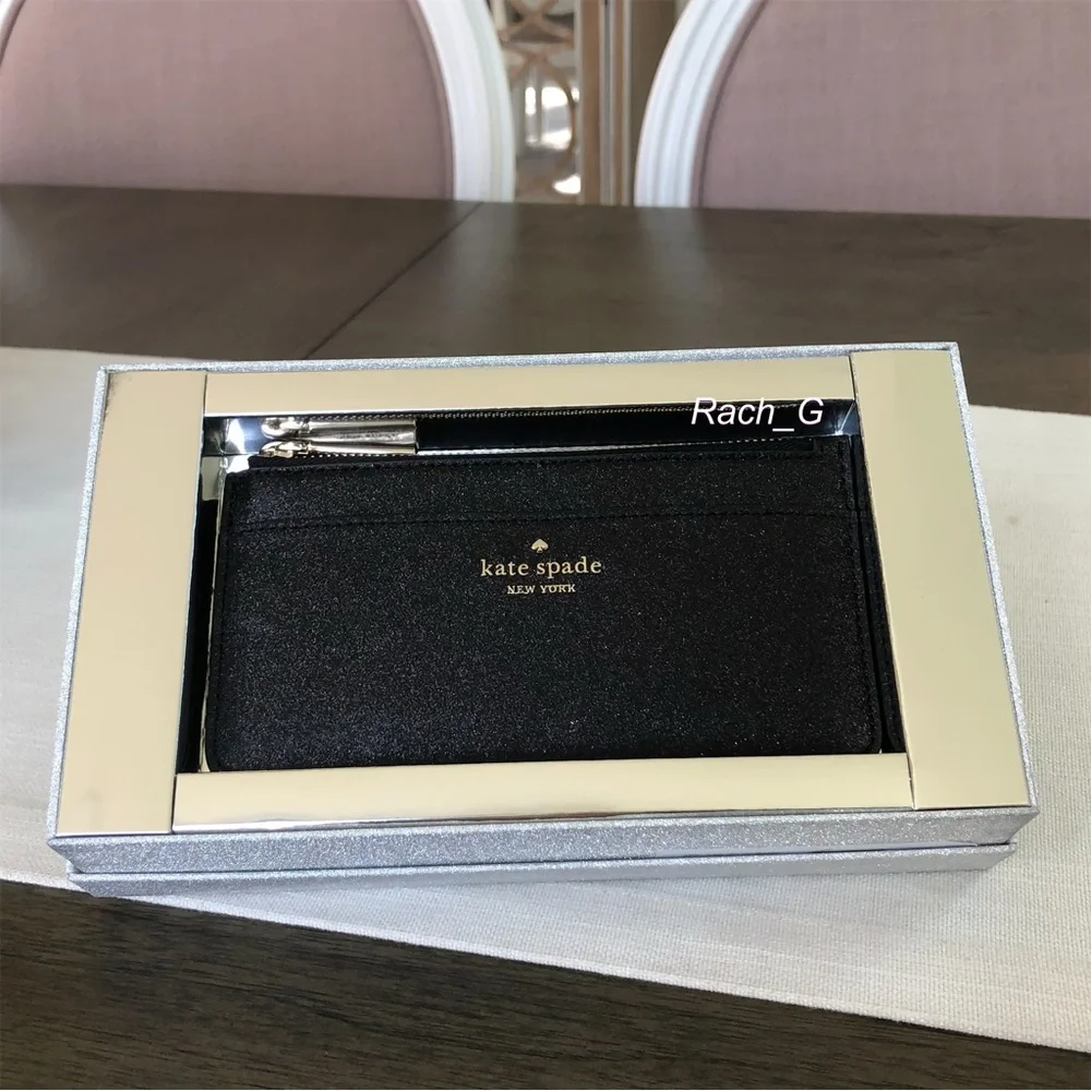 Kate Spade Tinsel Glitter Boxed Large Card Holder